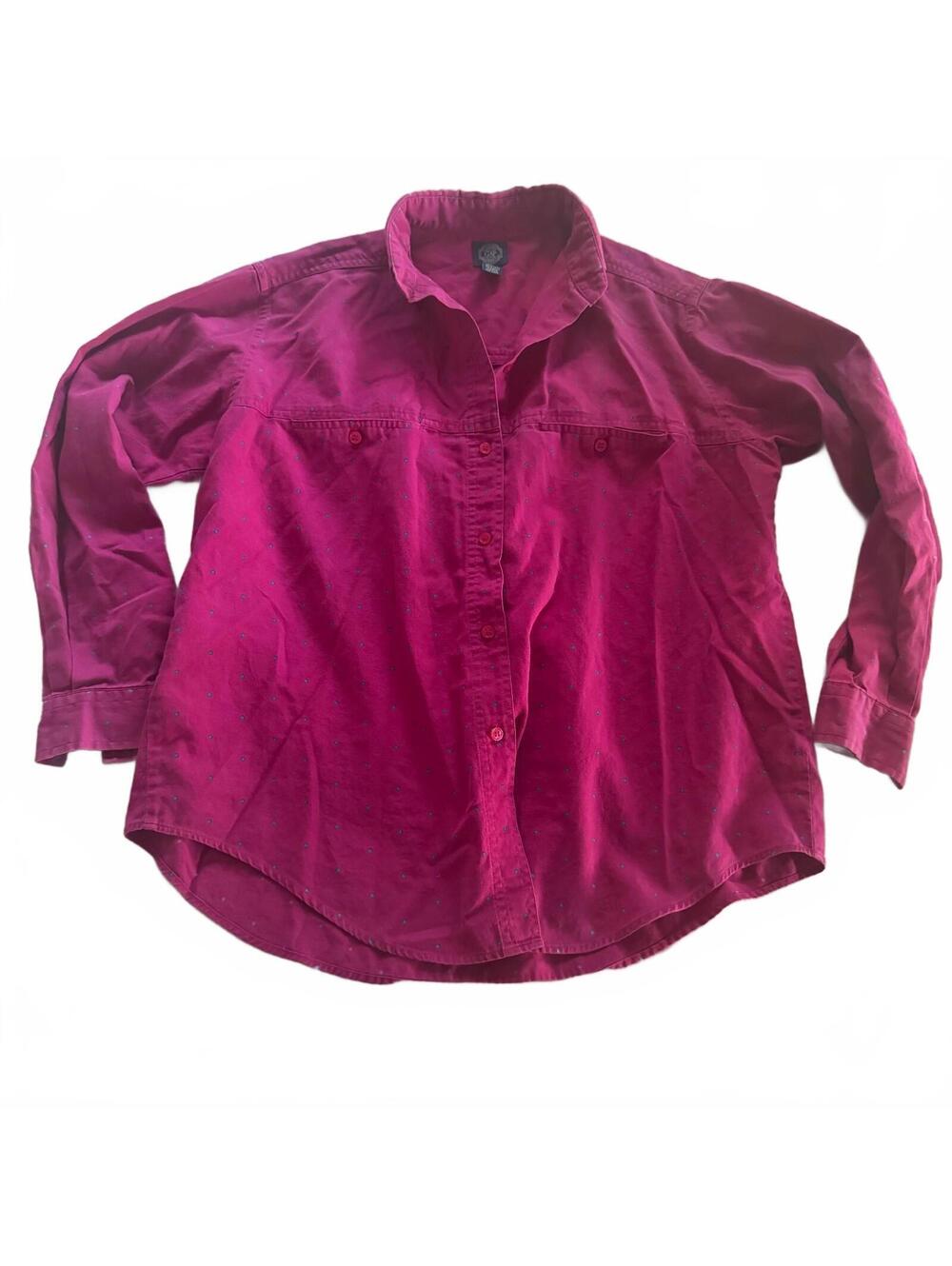 Vtg 90s Gap Crest Label Button Up Shirt Womens Small Pink Dot Utility Skater S